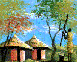 painting of village life